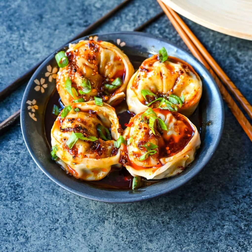 Spicy Wontons in Chili Oil