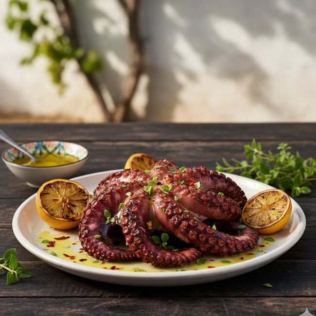 Grilled Octopus With Lemon & Oregano: Irresistibly Tender & Zesty