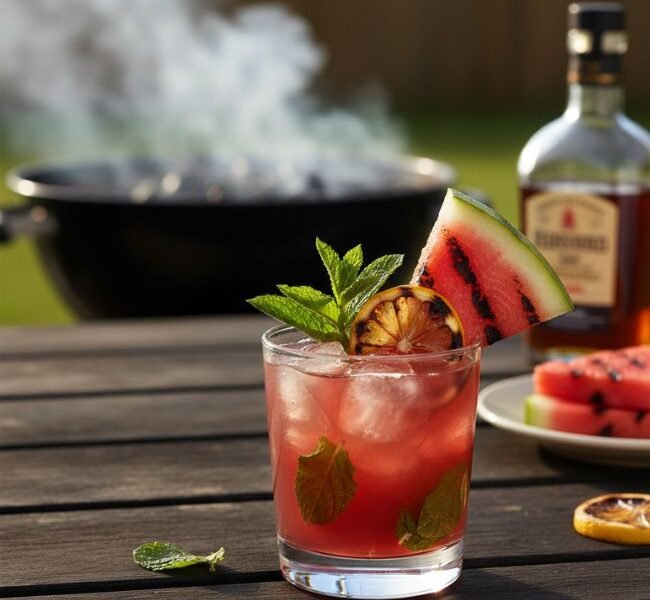 Grilled Watermelon Bourbon Smash