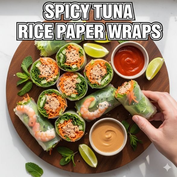 Spicy Tuna Rice Paper Wraps