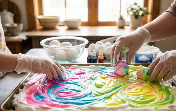 Whipped Cream Dyed Eggs Safer Alternative Shaving Cream Eggs