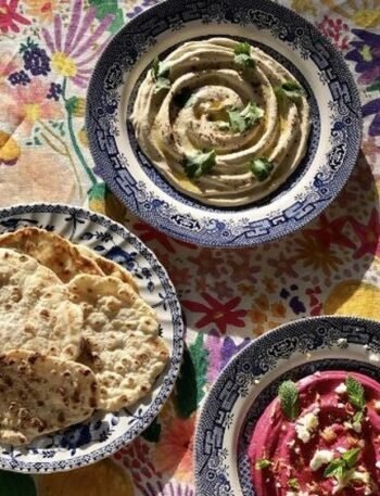 2 Ingredient Flatbreads With Beetroot Hummus Muhammara