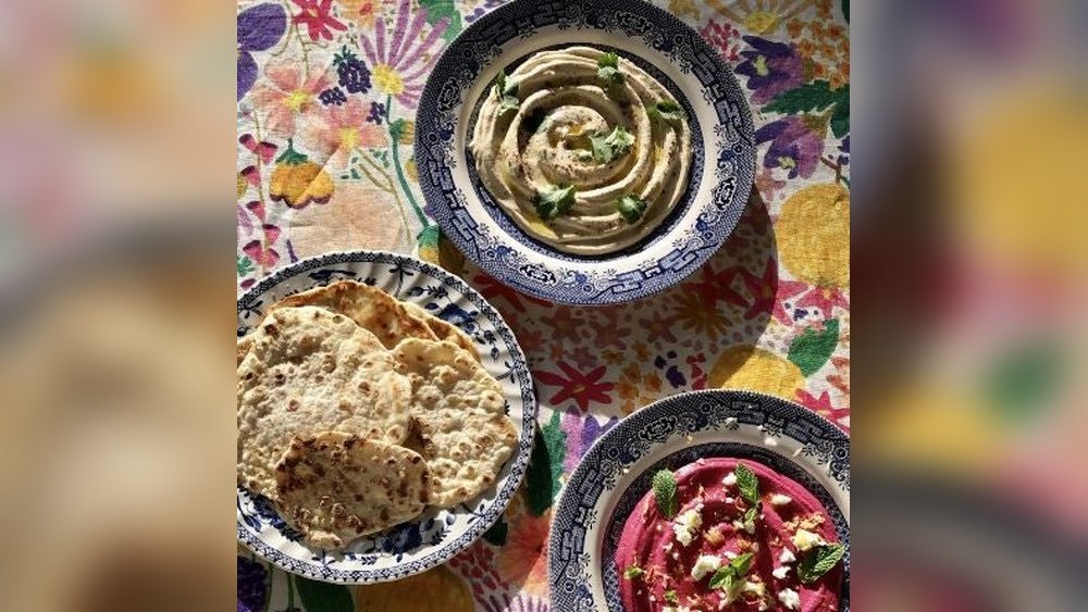 2 Ingredient Flatbreads With Beetroot Hummus Muhammara