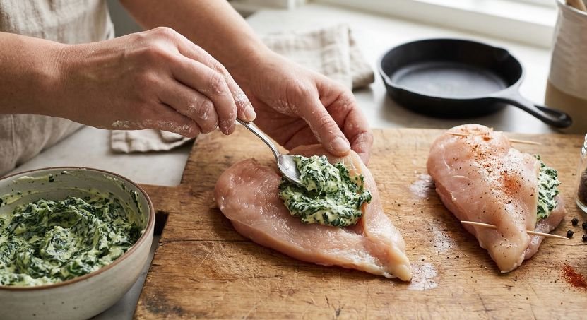 Cream Cheese And Spinach Stuffed Chicken Breasts