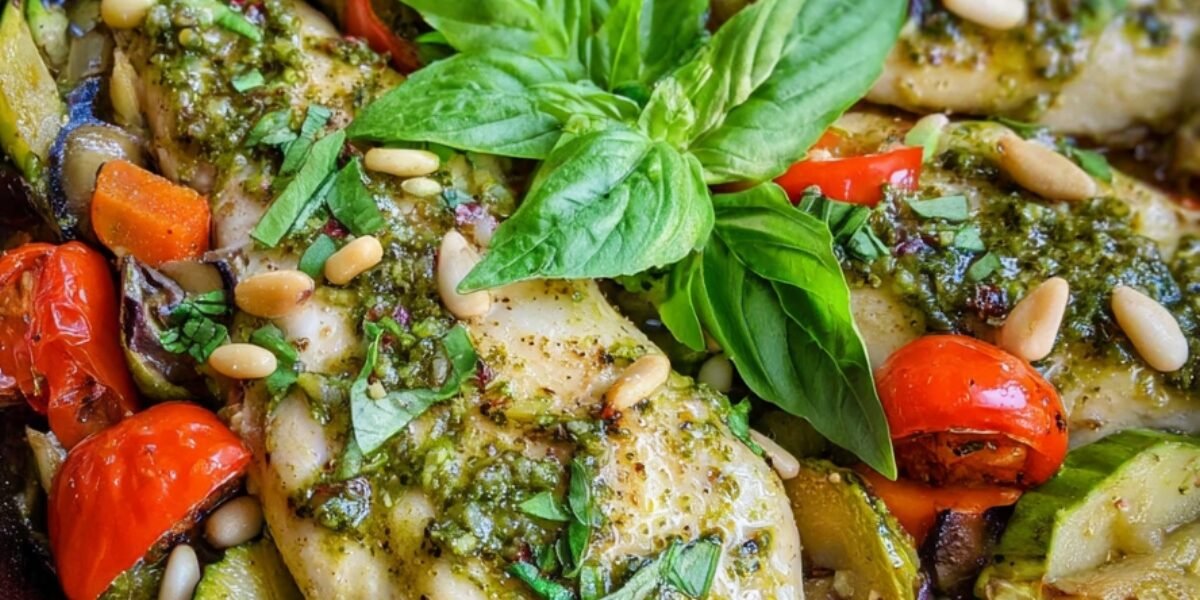 3-Step Creamy Basil Pesto Chicken Pasta (Quick Dinner!)