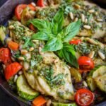 3-Step Creamy Basil Pesto Chicken Pasta (Quick Dinner!)