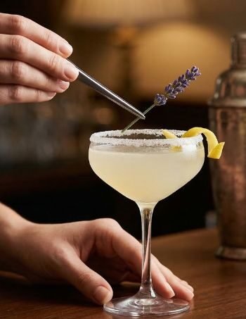 Lavender Lemon Drop Martini Vodka Cocktail