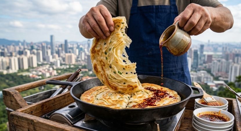 My Guide to Chinese Scallion Pancakes With A Chilli Oil Dipping Sauce