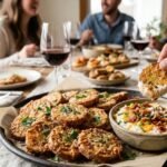 Parmesan Crusted Potato Rounds With Loaded Dip