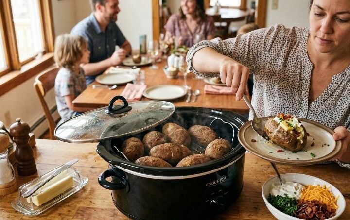 Slow Cooker Baked Potatoes Easiest Side Dish Ever