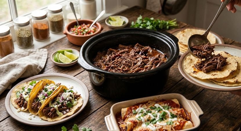 Slow Cooker Shredded Beef Perfect Tacos Enchiladas