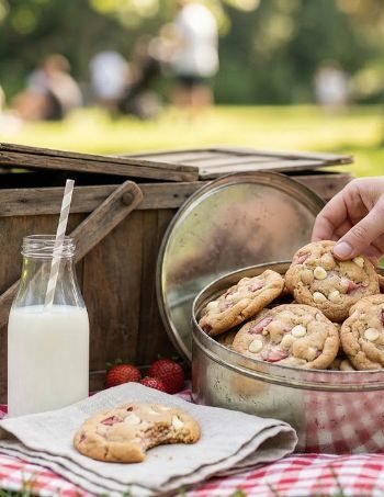 Strawberry White Chocolate Chip Cookies 2