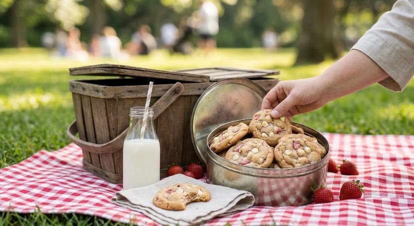 Strawberry White Chocolate Chip Cookies 2