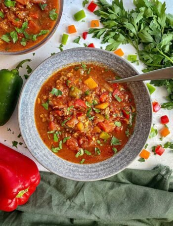 Homemade Stuffed Pepper Soup