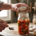 Wet Red Tomato Green Plant Stew