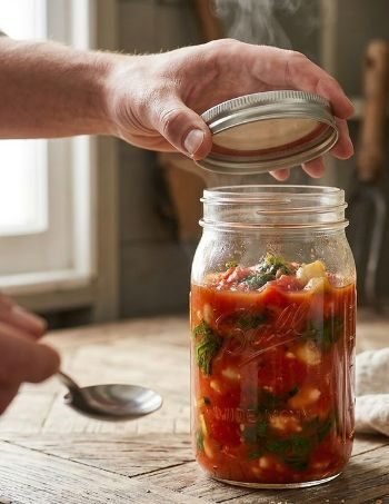 Wet Red Tomato Green Plant Stew