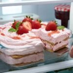 Whipped Strawberry Ice Box Cake No Bake