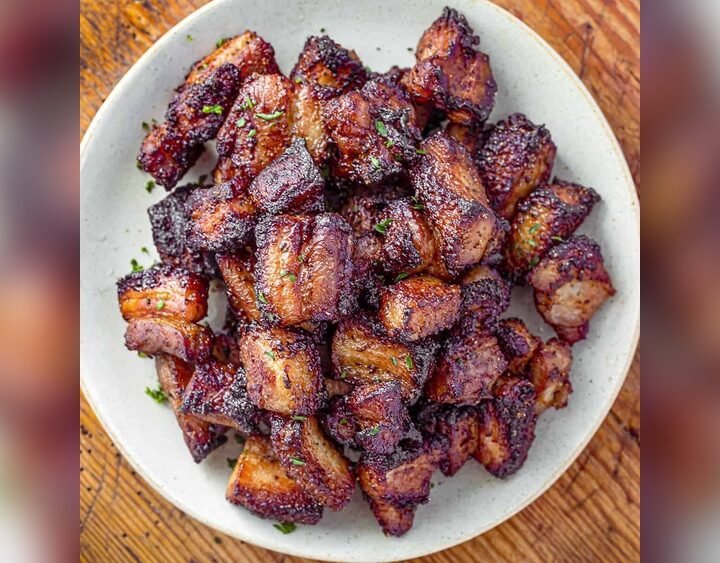 Air Fryer Pork Belly Bites