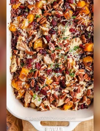 Butternut Squash Chicken Wild Rice Casserole