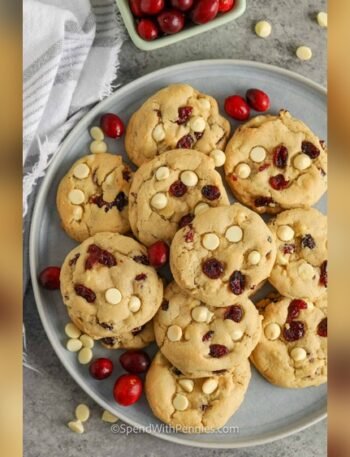 Cranberry White Chocolate Chip Pudding Cookies