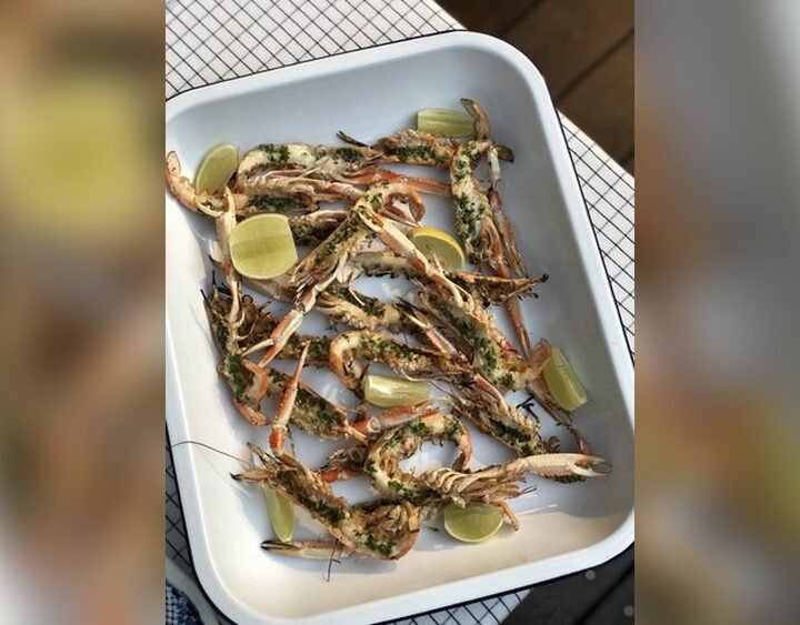 Grilled Langoustines With Butter Garlic Parsley