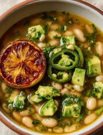 Healthy Charred Lemon Brothy Beans Recipe