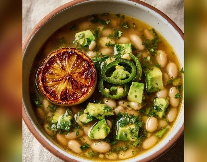 Healthy Charred Lemon Brothy Beans Recipe