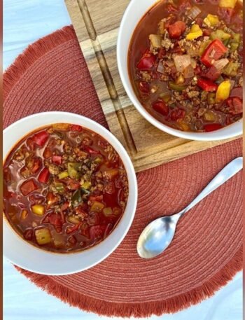Low Carb Spicy Stuffed Bell Pepper Soup