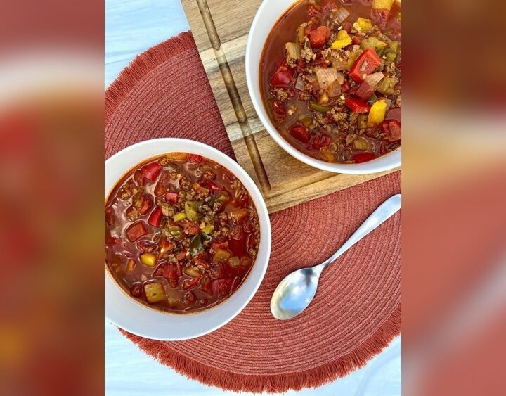 Low Carb Spicy Stuffed Bell Pepper Soup