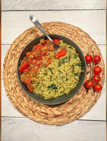 Pesto Quinoa With Italian Roasted Tomatoes
