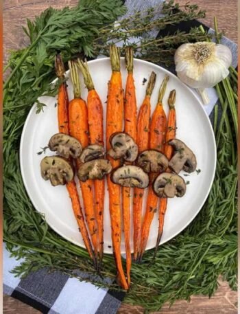 Roasted Garlic Carrots And Mushrooms
