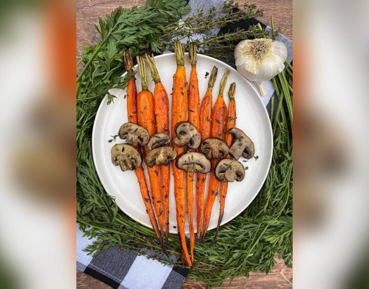 Roasted Garlic Carrots And Mushrooms