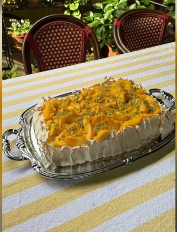 Slab Pavlova With Mango Passionfruit And Lime