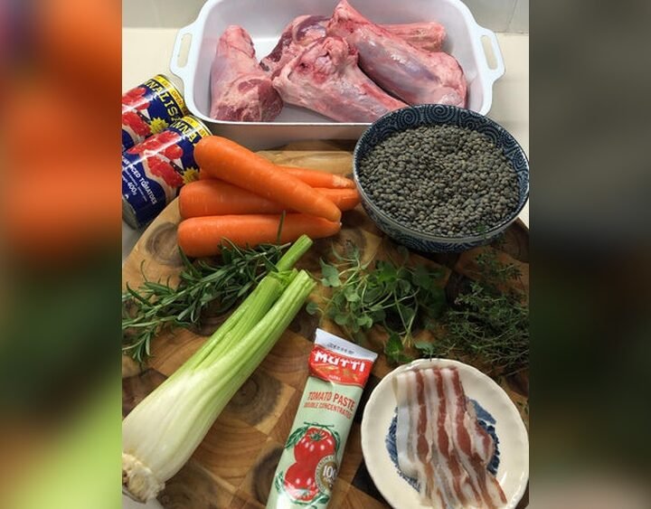 Slow Cooked Lamb Shanks With A Puy Lentil Stew