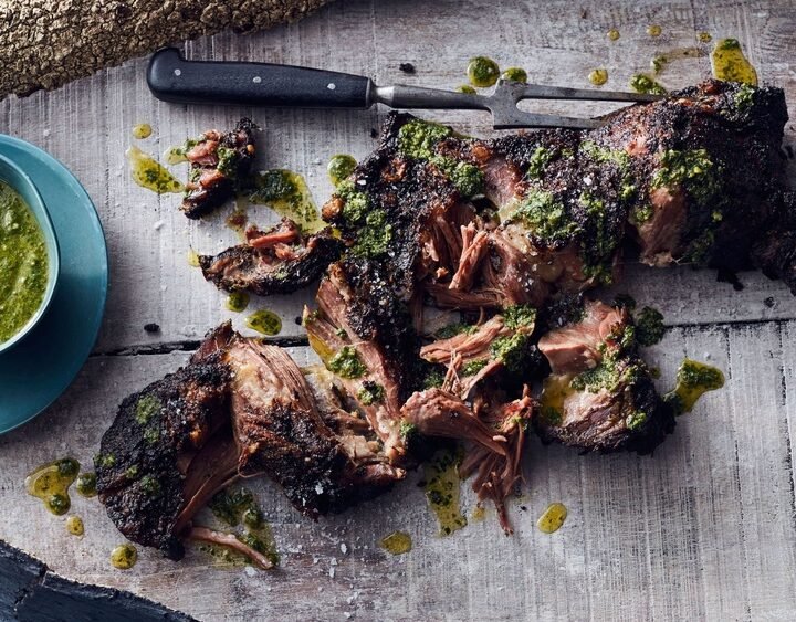 Slow Roasted Lamb Shoulder With Salsa Verde