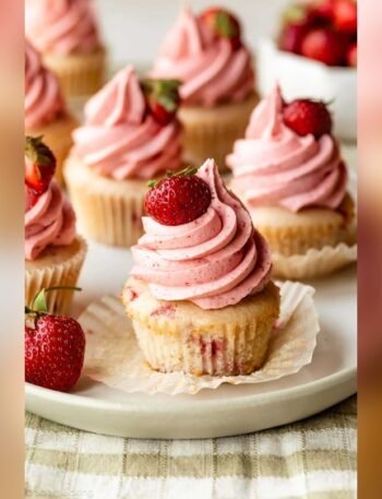 Strawberry Cupcakes With Fresh Strawberry Frosting