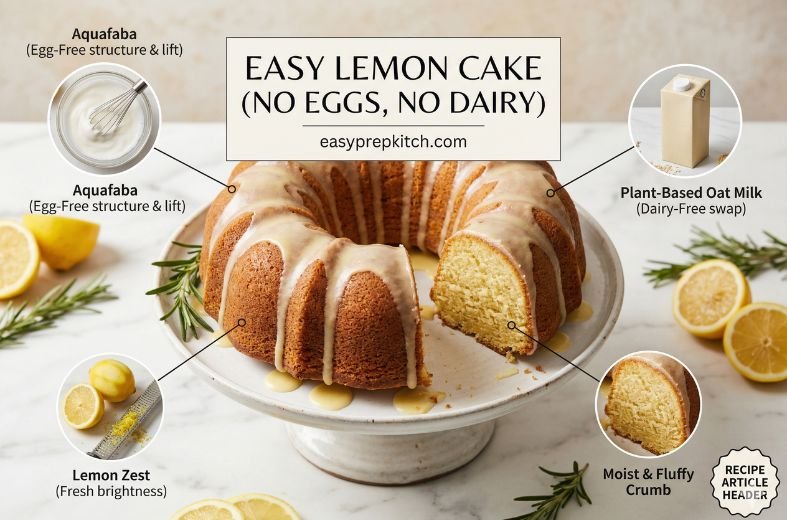Easy Lemon Cake (no eggs, no dairy)