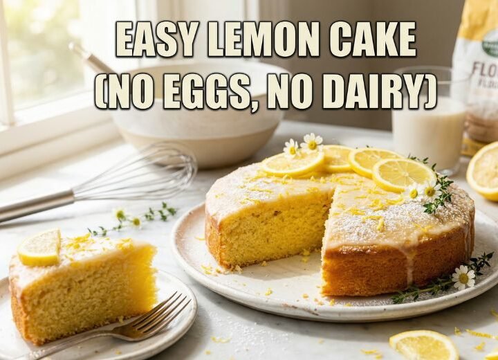 Easy Lemon Cake (no eggs, no dairy)