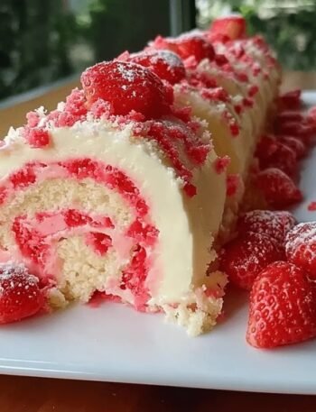 Strawberry Shortcake Cheesecake Sushi Rolls