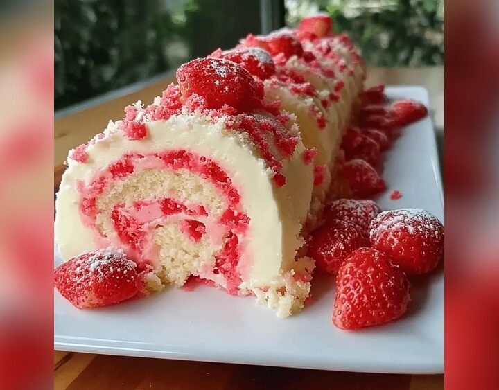 Strawberry Shortcake Cheesecake Sushi Rolls