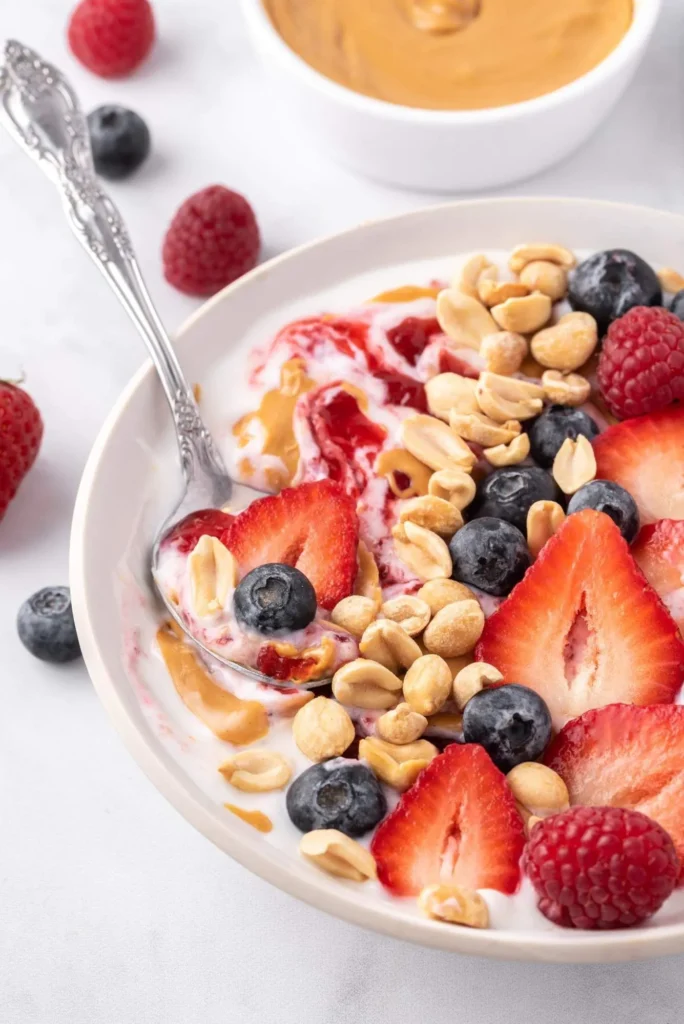  Healthy Peanut Butter and Jelly Smoothie Bowl