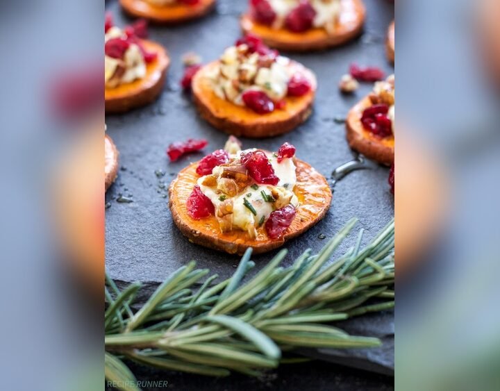 Easy Cranberry Pecan Goat Cheese Sweet Potato Bites Recipe