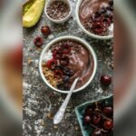 Easy High-Protein Breakfast Treat Healthy Chocolate Cherry Smoothie Bowl Recipe