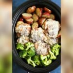 Easy Slow Cooker Creamy Garlic Chicken And Veggies Recipe