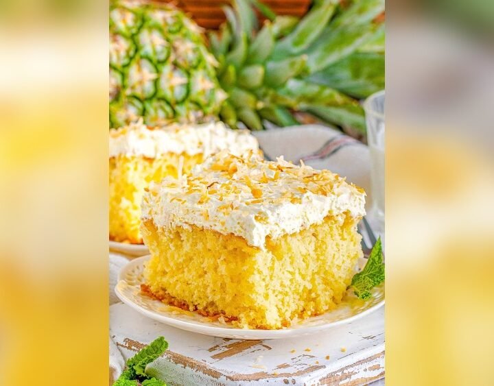 Healthy Pina Colada Coconut Cake
