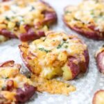 Easy Roasted Smashed Potatoes with CHEESE!