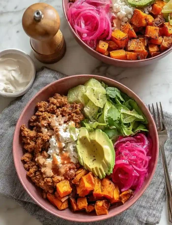 Sweet Potato and Cottage Cheese Taco Bowl