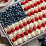 Patriotic Brownie Flag Cake