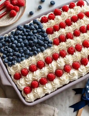 Patriotic Brownie Flag Cake