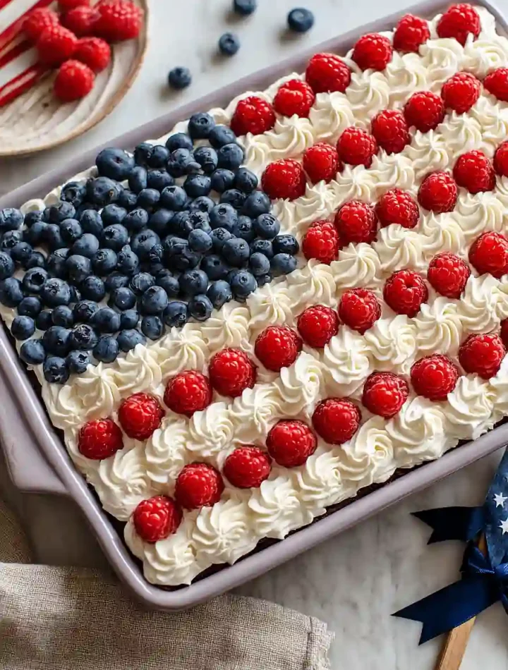 Patriotic Brownie Flag Cake